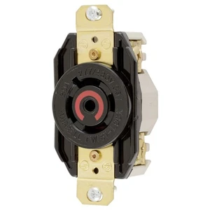 HUBBELL HBL2520 Lck Recept,20 A;Black;Nylon,L22-20R,1Gng 6C153 - Picture 1 of 1