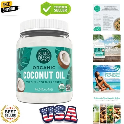 Aceite de coco orgánico, virgen extra, prensado en frío, 54 fl oz - orgánico USDA, no... Foto 1 de 4