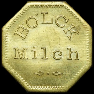 WERTMARKE: "Milch". KAFFEERÖSTEREI BÖLCK - BAD OLDESLOE / SCHLESWIG-HOLSTEIN. - Bild 1 von 2