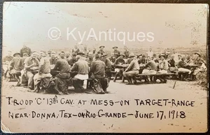 WWI RPPC Photo Postcard US Army 13th Cavalry Target Range Rio Grande Donna Texas - Picture 1 of 4