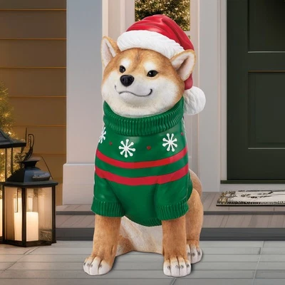 64.5 cm (25.4 in.) Christmas Shiba Dog Greeter  - Image 1 of 3