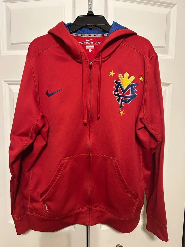Nike Manny Pacquiao Cremallera Completa Sudadera con Capucha Therma-fit Suéter Para Hombre L Rojo Bordado Foto 1 de 4