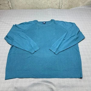 Cutter & Buck Sweater Men 4X Big Teal Waffle Knit Pullover Comfort Crewneck - Picture 1 of 10