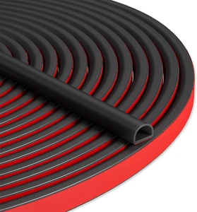Silicone Weather Stripping Door Seal 20 FT Self Adhesive D-Shaped Strip for Door - Picture 1 of 12