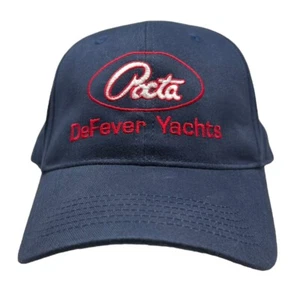 DeFever Yachts Pocta Strapback Hat Cap Dad Embroidered Logo Luxury Boats Blue - Picture 1 of 9