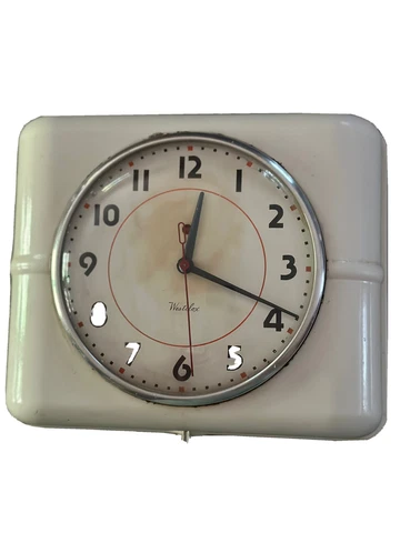 Vintage Mid Century Modern Westclox Kitchen Wall Clock Needs Repair Read Cover