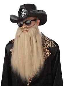 80's Blues Rocker Beard ZZ Top Fancy Dress Up Halloween Adult Costume Accessory - Picture 1 of 1