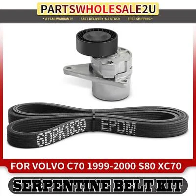 2pcs Serpentine Belt Drive Component Kit for Volvo C70 S60 S70 S80 V70 XC90 XC70 - Image 1 of 4