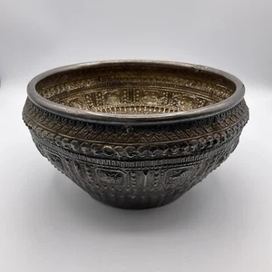 Vintage Laos Vientiane Silver Repousse Bowl With Airavata Erawan Symbol 510g - Picture 1 of 24