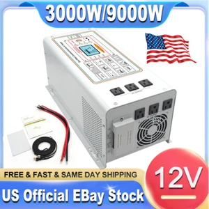 3000w 9000w Pure Sine Wave Power Inverter Dc 12v Ac 110v Ups Charger Converter - Picture 1 of 9
