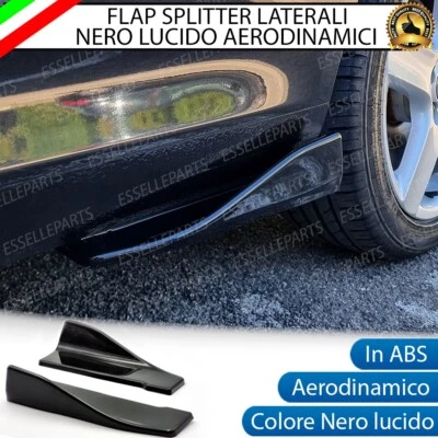 FLAP SPLITTER SPOILER MINIGONNE LATERALI NERO LUCIDO PER MINI CLUBMAN R55 - Immagine 1 di 4