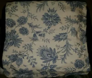beautiful custom, ivory and blue floral, square zippered Pillow Cover - Picture 1 of 3