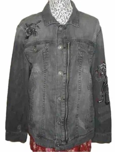 INC International Concepts Embroidery Denim Blue Jacket Size-XXL - Picture 1 of 11