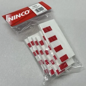 1pk NINCO #10204 Outside Straight 100 MM Border/Berm, White & Red (6pcs) - NEW - Picture 1 of 3