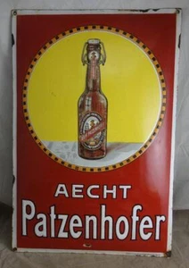 altes Emailschild Aecht Patzenhofer Brauerei - Bild 1 von 8