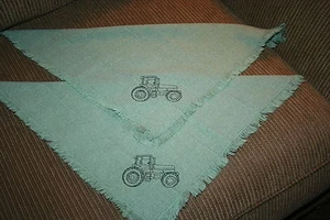 "John Deere" Inspired 2 Light Green Napkins w/ black deere embroidered design - Picture 1 of 2