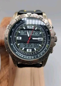 Stauer Centurion Hybrid Mens Watch 47mm Chrome Alloy 8" Stitched Leather Band - Picture 1 of 22