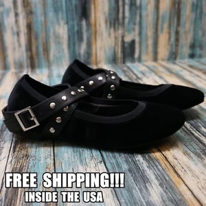 NEW! CHARLES DAVID WOMENS BLACK VELVET FLATS! Size 7 #461 - Picture 1 of 5