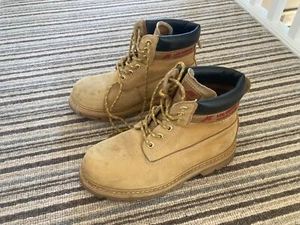 Lee Cooper Light Brown Leather Steel Toe Cap Boots UK Size 8 - Picture 1 of 4