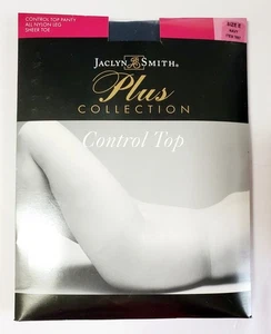 Pantimedias Jaclyn Smith Plus Talla E Azul Marino Control Top Puntera Transparente Azul Alto - Imagen 1 de 3