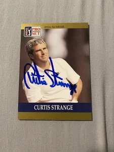 Curtis Strange Signed 1990 Pro Set Golf Card 1988 1989 US Open Champion PGA - Picture 1 of 2