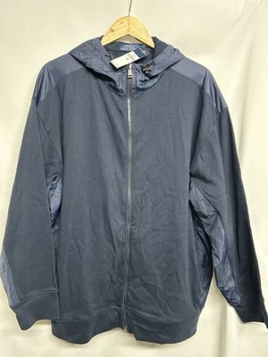 Polo Ralph Lauren Big and Tall Panelled Cotton Hoodie-AVIATOR NAVY-2X Big NEW - Image 1 of 3