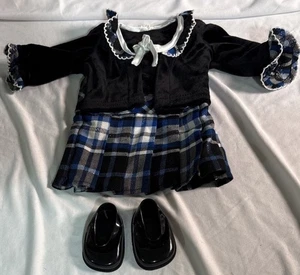 Dollie & Me Black Velor Dress & Shoes Fits American Girl/Our Generation 18" Doll - Picture 1 of 6