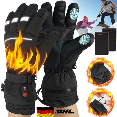 MARKENLOS NEU Elektrische Beheizbare Motorradhandschuhe Wärmer Handschuhe Thermo mit Akku!