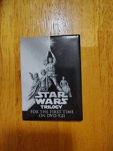 Star Wars Trilogy First Time On DVD Promo Button Pinback Pin  - Picture 1 of 2