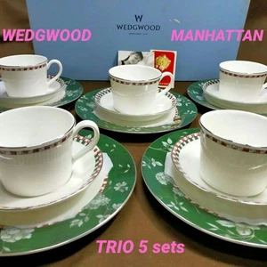 Wedgwood Manhattan Trio 5-Person Set From Japan - Picture 1 of 20