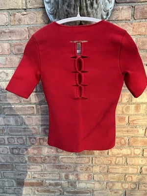 ALEXANDER WANG Alexander Wang Rojo Vermillion Recortado Trasero con Etiqueta. Talla XS Foto 1 de 4