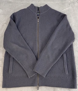 Maglione Charles Tyrwhitt 100% lana merino full zip uomo grande grigio spedizione gratuita - Foto 1 di 10