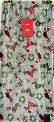 Martha Stewarts Navidad Dachshunds en Sombreros y Suéteres 60x70 Peluche Lanzamiento Nuevo con Etiquetas Foto 1 de 4