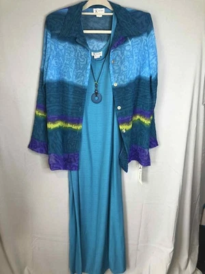 K Studio 连衣裙带透明夹克全新带标签,尺寸 10 MSRP $88 新郎母亲度假装 — 第 1/4 张图片