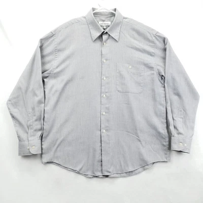 Camisa Yves Saint Laurent Para Hombre Grande 16.5 Gris Rayas Bolsillo Abotonado Clásica Foto 1 de 4