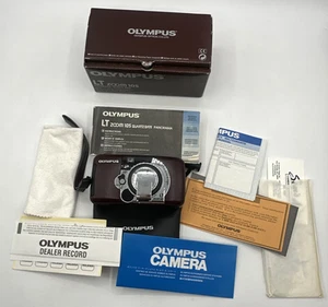 Olympus LT Zoom 105 Compact Point & Shoot 35mm Camera Burgundy Box and Manual - Picture 1 of 15