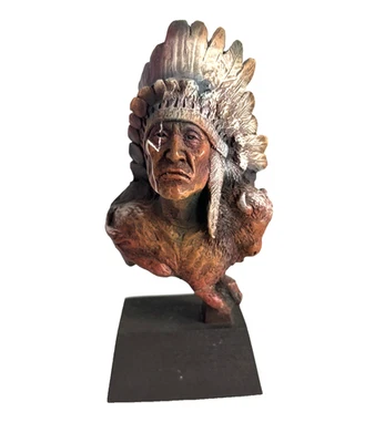 Escultura indígena nativa americana "Buffalo's Son" edición limitada #181/2000 Caín Foto 1 de 4