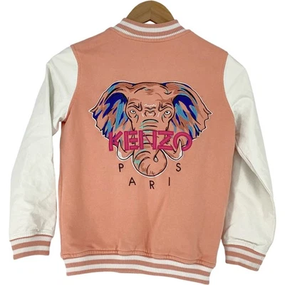 Chaqueta Universitaria KENZO Niñas Edad 10 Diseño Elefante Rosa Blanco Mangas SK Foto 1 de 4