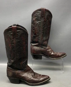 Dan Post Stiefel Herren 7 M schwarz Cherry Lizard Western Cowboy Rodeo abgenutzt - Bild 1 von 6