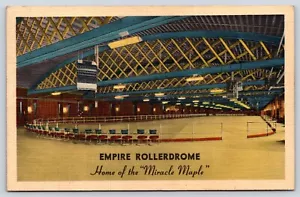 New York Brooklyn Empire Rollerdrome Vintage Postcard POSTED - Picture 1 of 2
