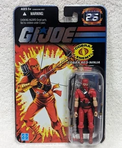 GI Joe 25th Anniversary Cobra Red Ninja Viper Wave 3 Foil Card 2007 ARAH MOC Nuova - Foto 1 di 3