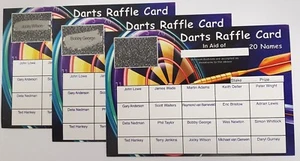 DARTS 20 QUADRATISCHE RUBBELKARTEN, FUNDRAISING-KARTEN, WOHLTÄTIGKEIT, DARTS TEAMFONDS - Bild 1 von 1