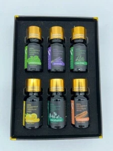 Natura Primera 100% Pure Essential Oils Set of 6 10ml Bottles Tea Tree, Lavender - Picture 1 of 2