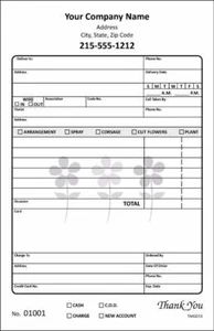 100 Florist Flower Shop 2 Part Invoice Receipts 5.5x8.5 / Numbered / TMG013 - Picture 1 of 1