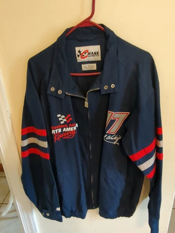 Darrell Waltrip Vintage Chase Authentics Nascar Navy Full Zip Jacket size LARGE Cover