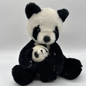 Vintage 1978 Dakin MAMA AND BABY PANDA 11 Inch Panda Bear Plush Stuffed Animal - Picture 1 of 11