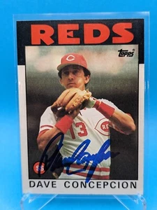 Dave Concepcion signed  Auto Autographed Topps 1986  Card #195 Cincinnati  Reds - Bild 1 von 2