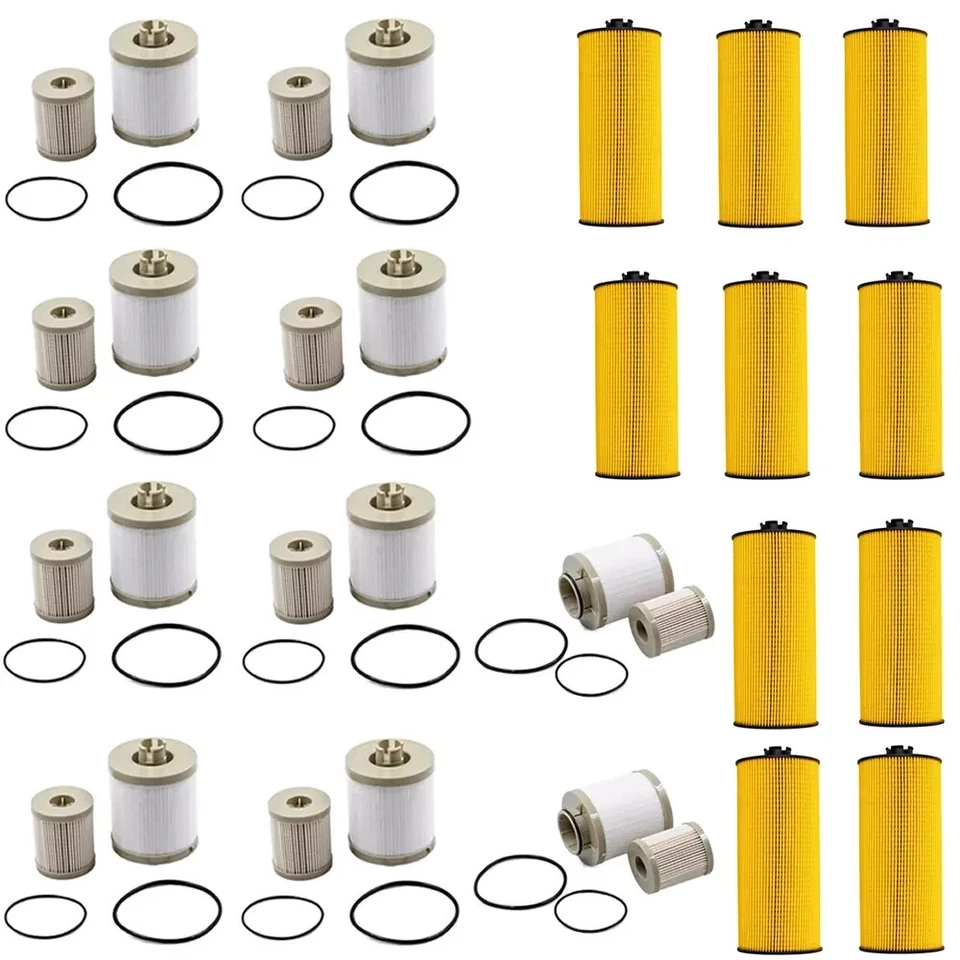 10套Powerstroke柴油机油燃料过滤器适用于03-07福特6.0L套件FD4616 FL2016 — 第 1/4 张图片