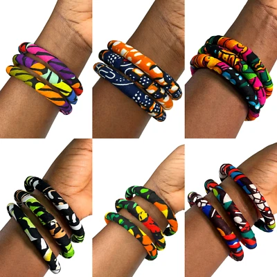 Bangles Bracelets African Fabric Ankara Accessories Handcrafted (1 Piece) - Image 1 of 4