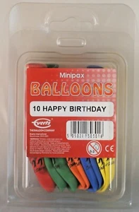 Pack of 10 Multicoloured Printed: HAPPY BIRTHDAY [ Latex ] Balloons - Picture 1 of 4